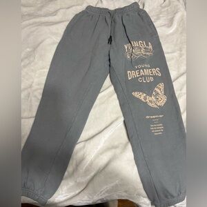 YoungLA Women’s Gray Sweatpants with Cream Graphic - Dreamers Club